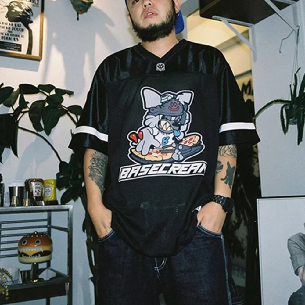 (NWOT) BASE CREAM x PPRN ‘KUKA’ Korea Unisex Football Jersey (Black) - Picture 2 of 16